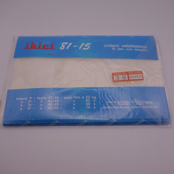 Vintage Prestige Ultra Sheer Made in Italy 100% Nylon 15 DEN White Panty Hose - Picture 9 of 13